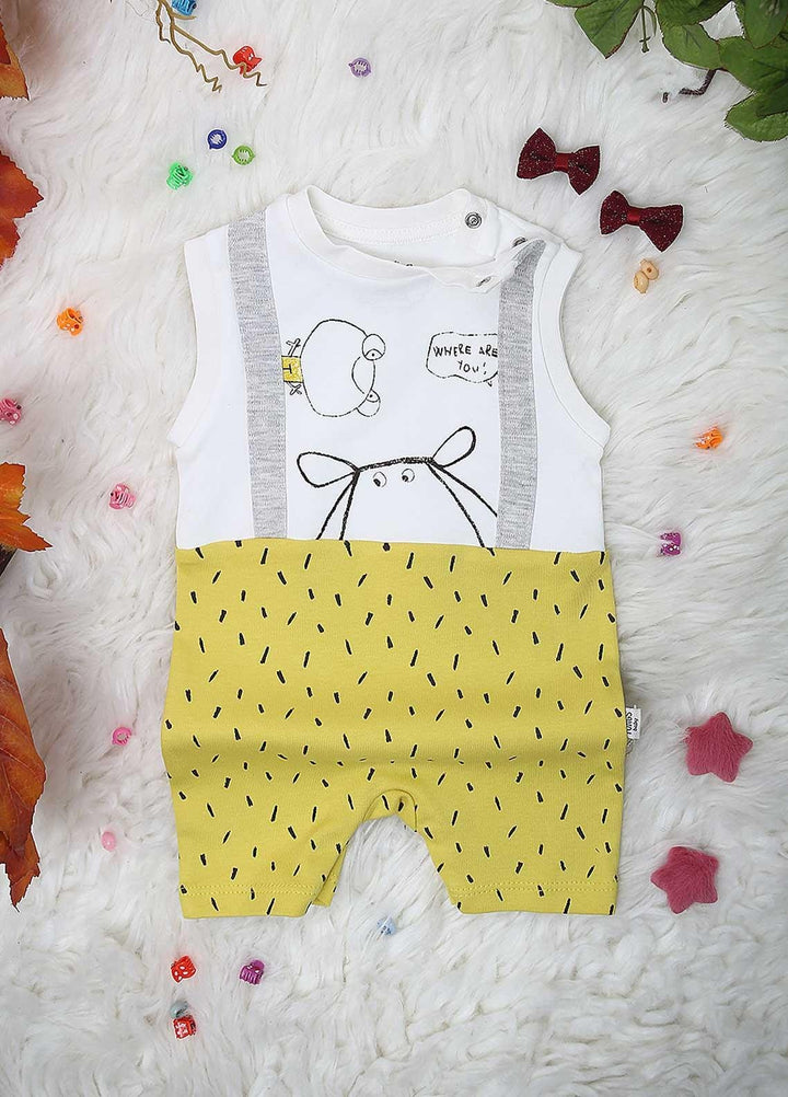 Sanaulla Exclusive Range Cotton  Kids Rompers -  2223 Yellow