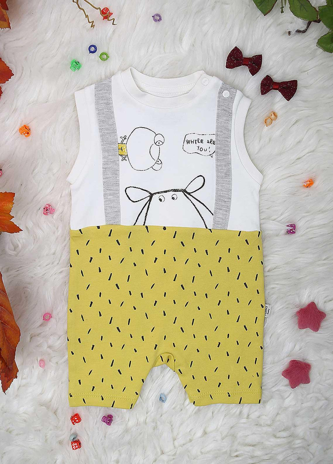 Sanaulla Exclusive Range Cotton  Kids Rompers -  2223 Yellow