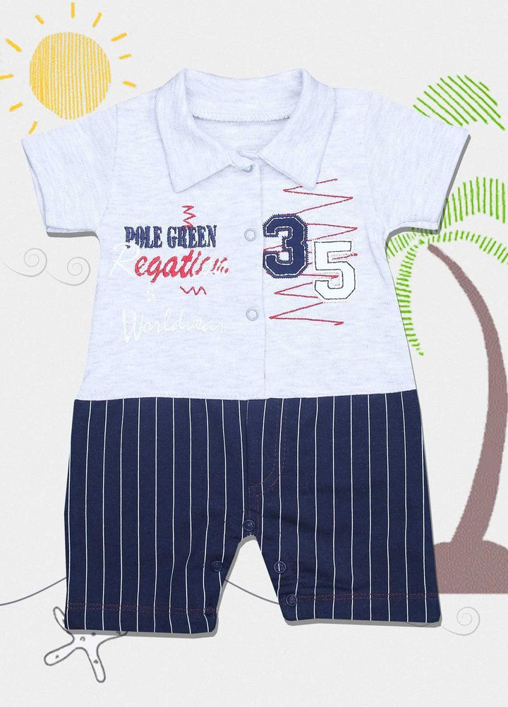 Sanaulla Exclusive Range Cotton Fancy Romper for Kids -  2353 Grey