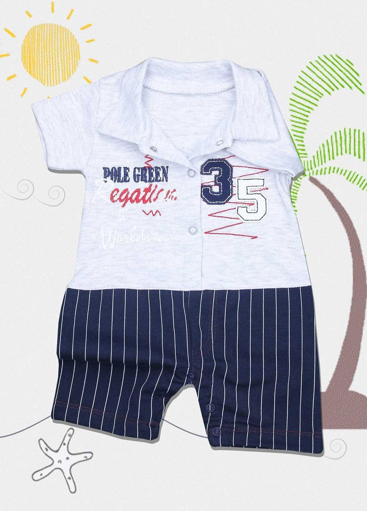 Sanaulla Exclusive Range Cotton Fancy Romper for Kids -  2353 Grey