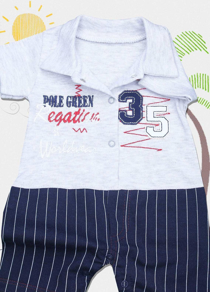 Sanaulla Exclusive Range Cotton Fancy Romper for Kids -  2353 Grey