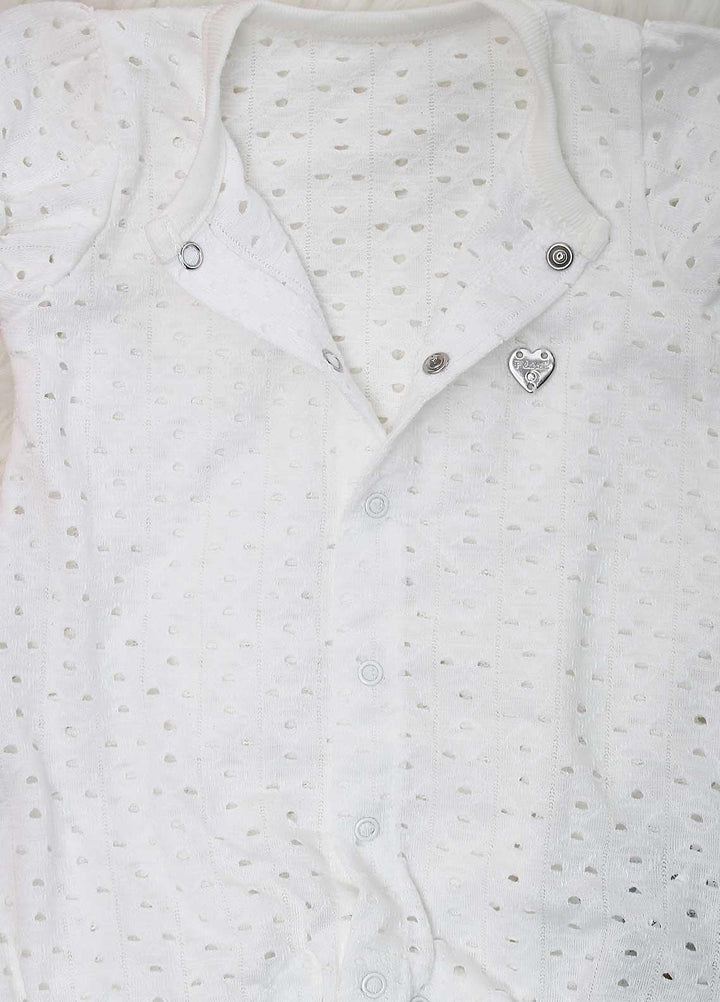 Sanaulla Exclusive Range Cotton  Kids Rompers -  236201 White