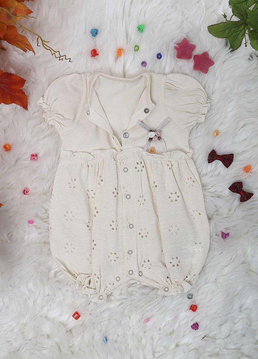 Sanaulla Exclusive Range Cotton  Rompers for Kids -  236219 Off White