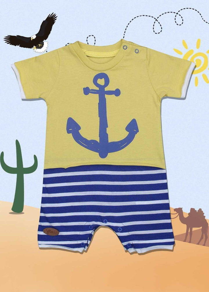 Sanaulla Exclusive Range Cotton Fancy Romper for Kids -  236247 Lemon