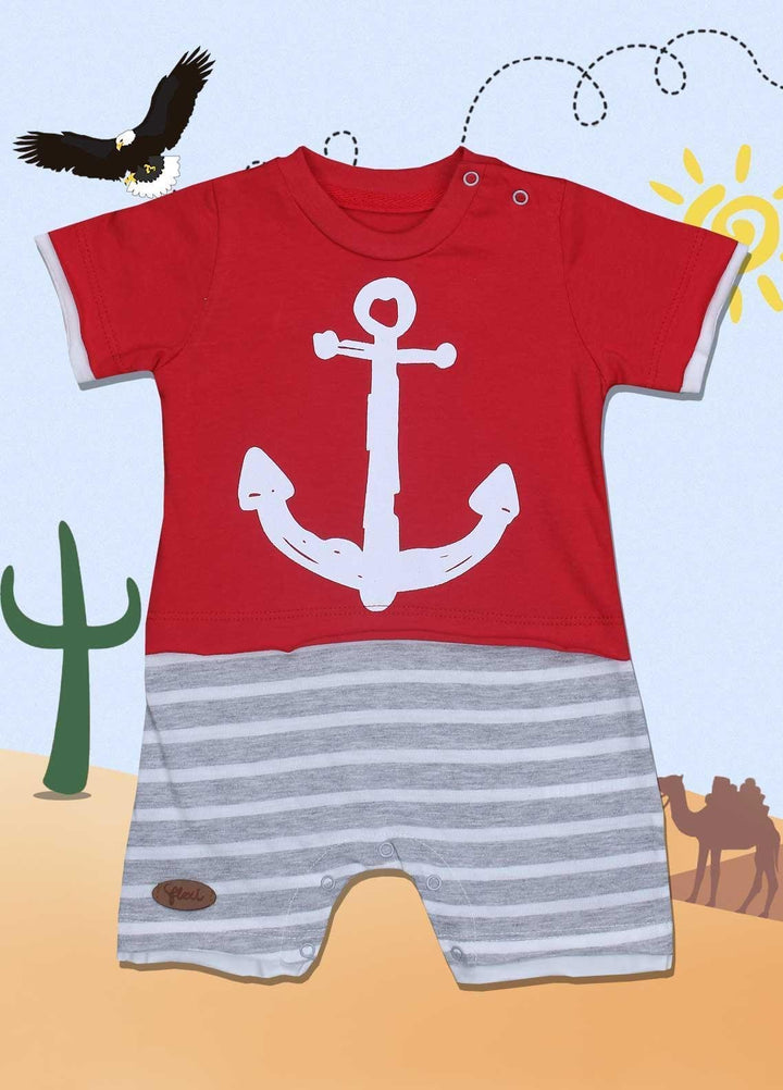 Sanaulla Exclusive Range Cotton Fancy Romper for Kids -  236247 Red