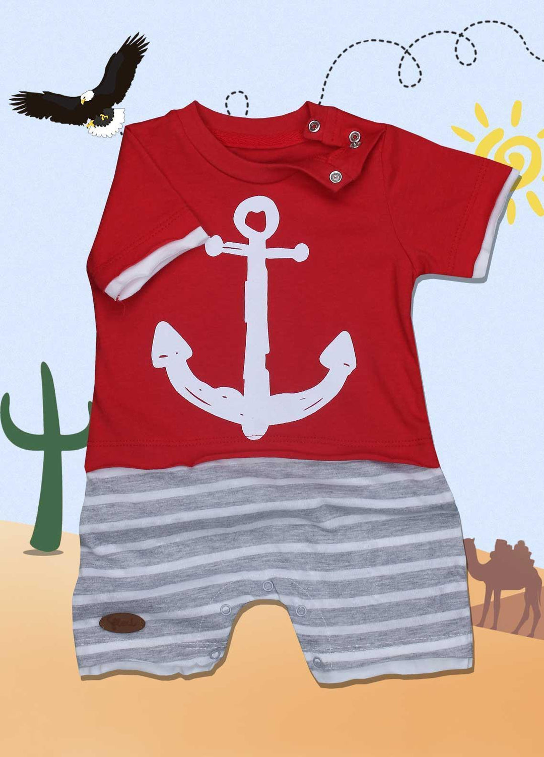 Sanaulla Exclusive Range Cotton Fancy Romper for Kids -  236247 Red