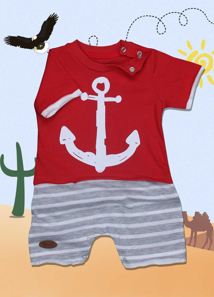 Sanaulla Exclusive Range Cotton Fancy Romper for Kids -  236247 Red