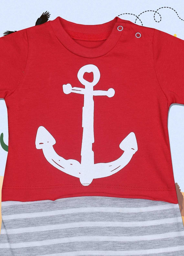 Sanaulla Exclusive Range Cotton Fancy Romper for Kids -  236247 Red