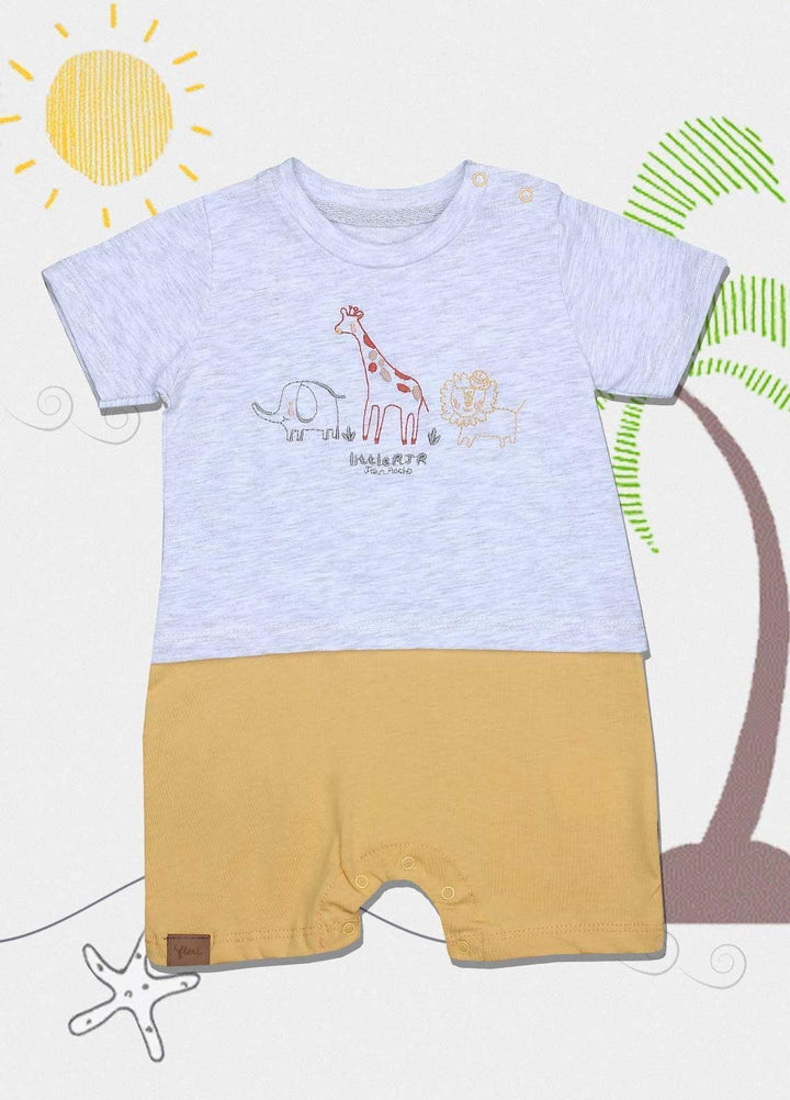 Sanaulla Exclusive Range Cotton Fancy Romper for Kids -  236300 Grey