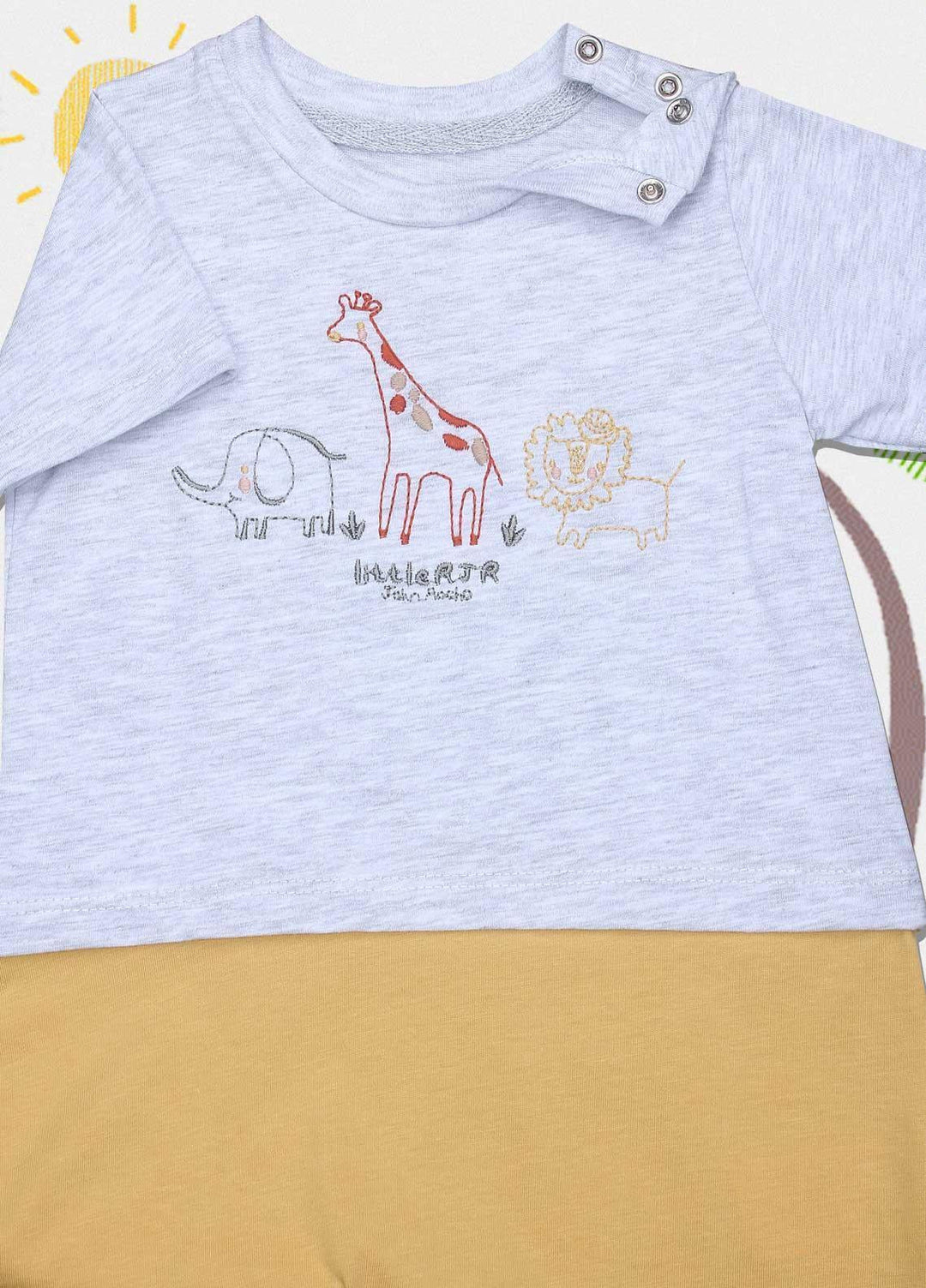 Sanaulla Exclusive Range Cotton Fancy Romper for Kids -  236300 Grey