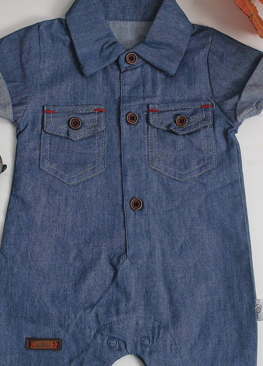 Sanaulla Exclusive Range Cotton Fancy Pret Romper for Kids -  3024 Blue