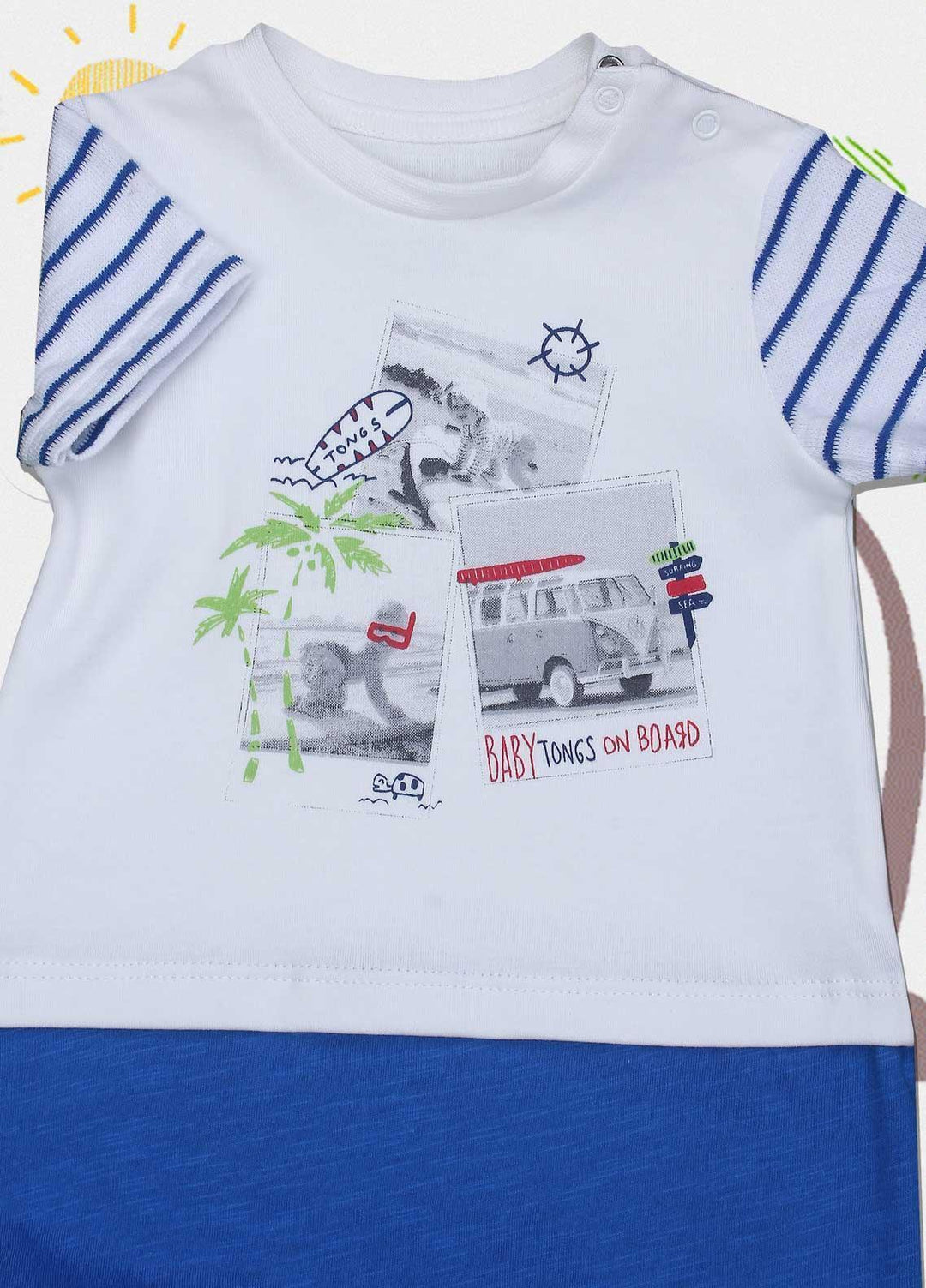 Sanaulla Exclusive Range Cotton Fancy Romper for Kids -  2581 White1