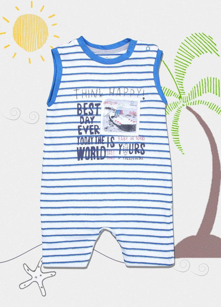 Sanaulla Exclusive Range Cotton Fancy Kids Romper -  2582 Blue