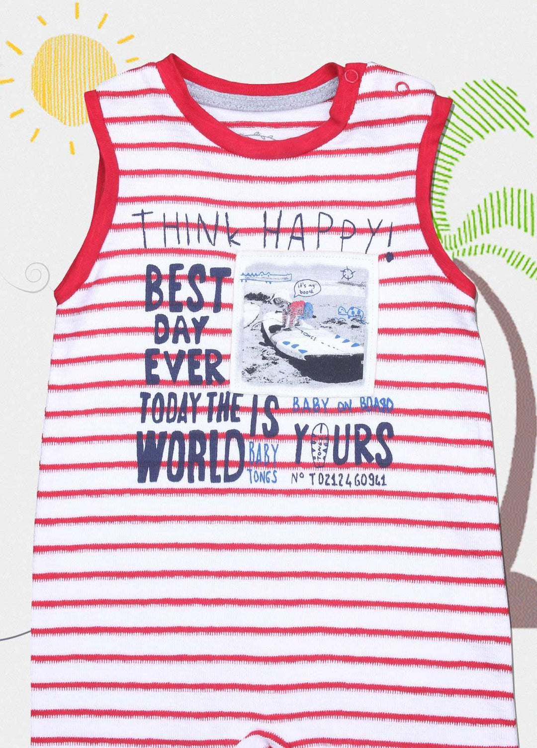 Sanaulla Exclusive Range Cotton Fancy Romper for Kids -  2582 Red