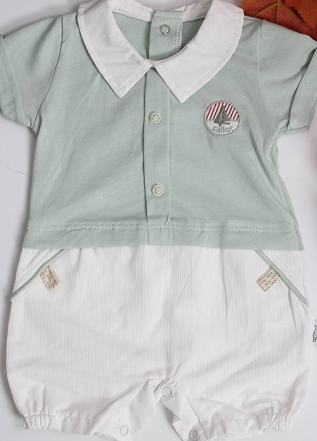 Sanaulla Exclusive Range Cotton Fancy Pret Romper for Kids -  3019 Green