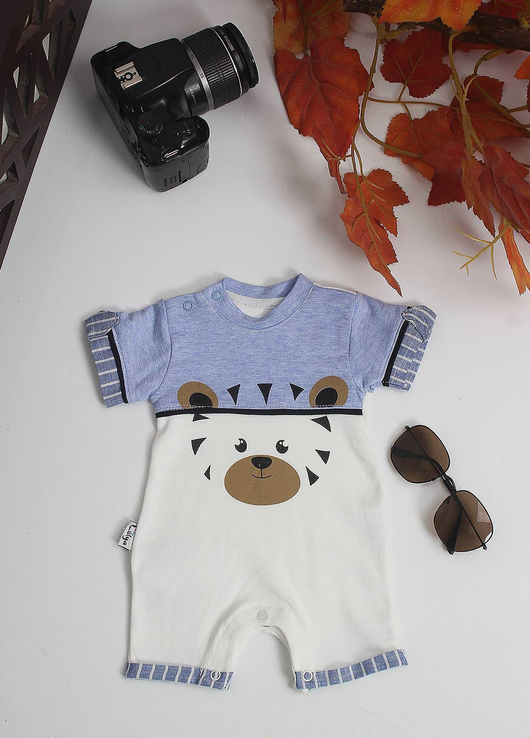 Sanaulla Exclusive Range Cotton Fancy Pret Romper for Kids -  7226 Blue