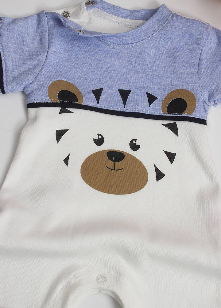 Sanaulla Exclusive Range Cotton Fancy Pret Romper for Kids -  7226 Blue