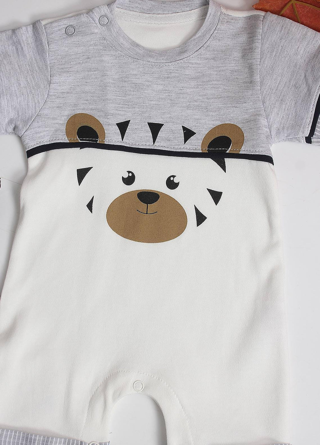 Sanaulla Exclusive Range Cotton Fancy Pret Romper for Kids -  7226 Grey