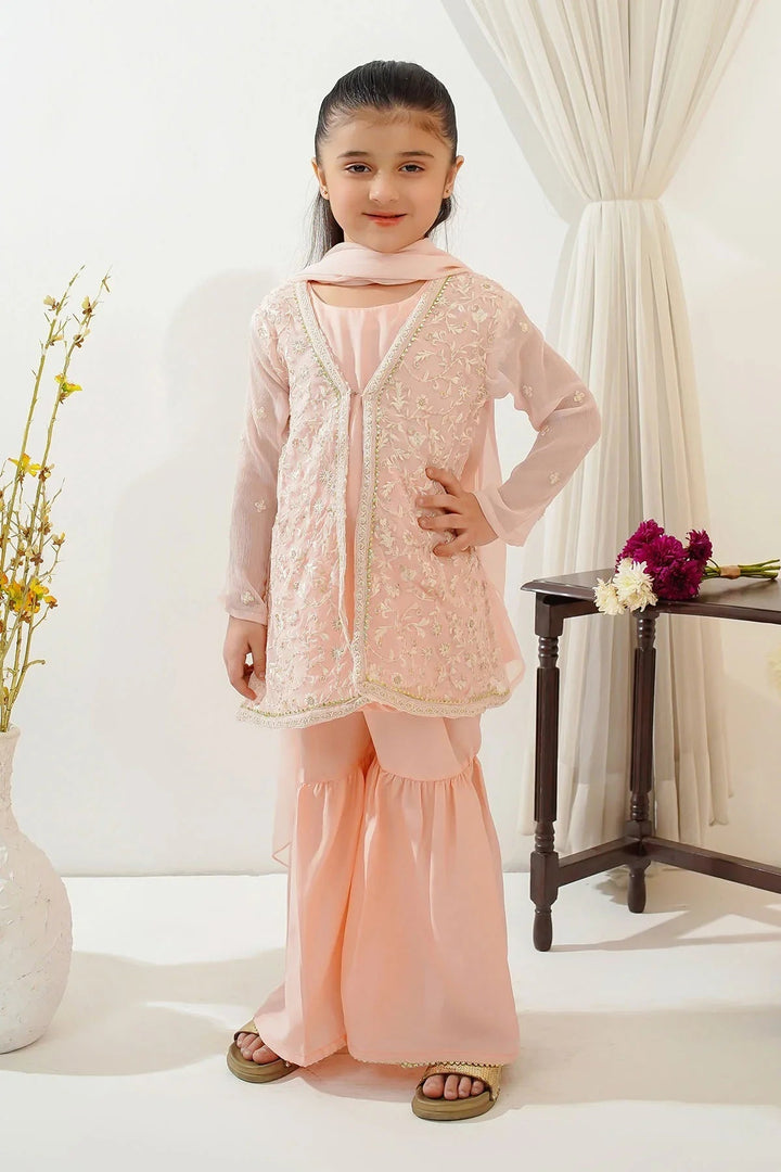 Ochre Girls Pret Embroidered Chiffon 3 Piece Suit INCF-24 - Summer Collection