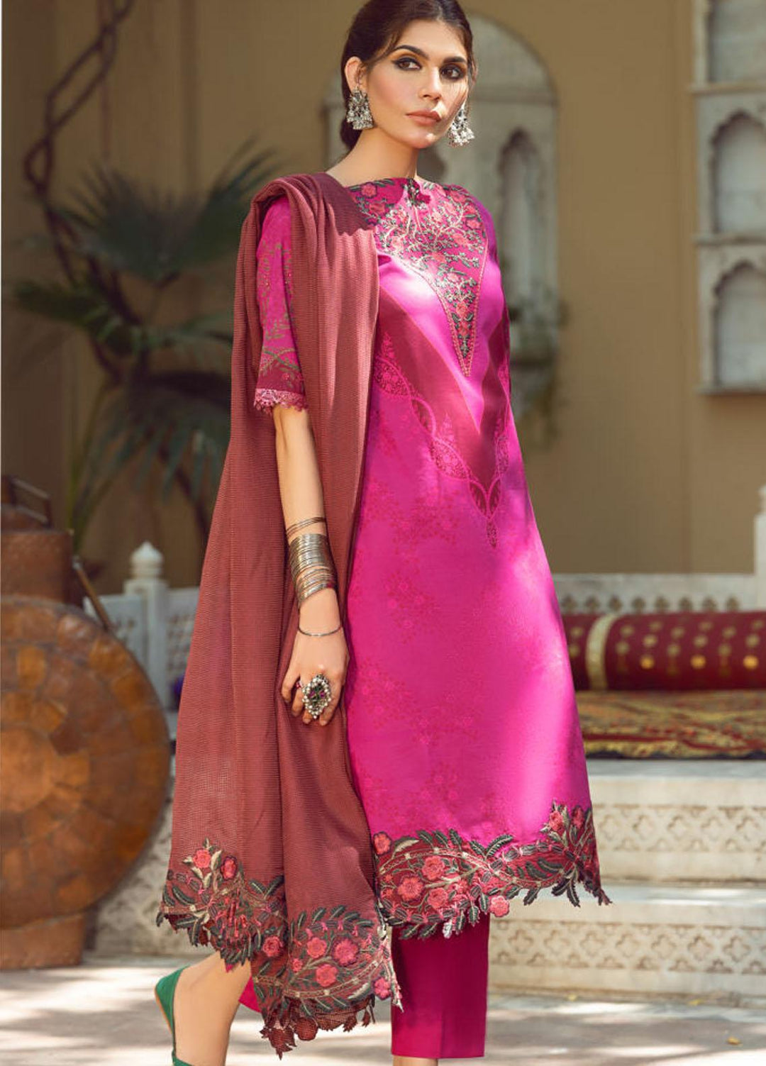 Kinaar by Shiza Hassan Embroidered Lawn Suits Unstitched 3 Piece SH21KN ALEEN - Luxury Collection