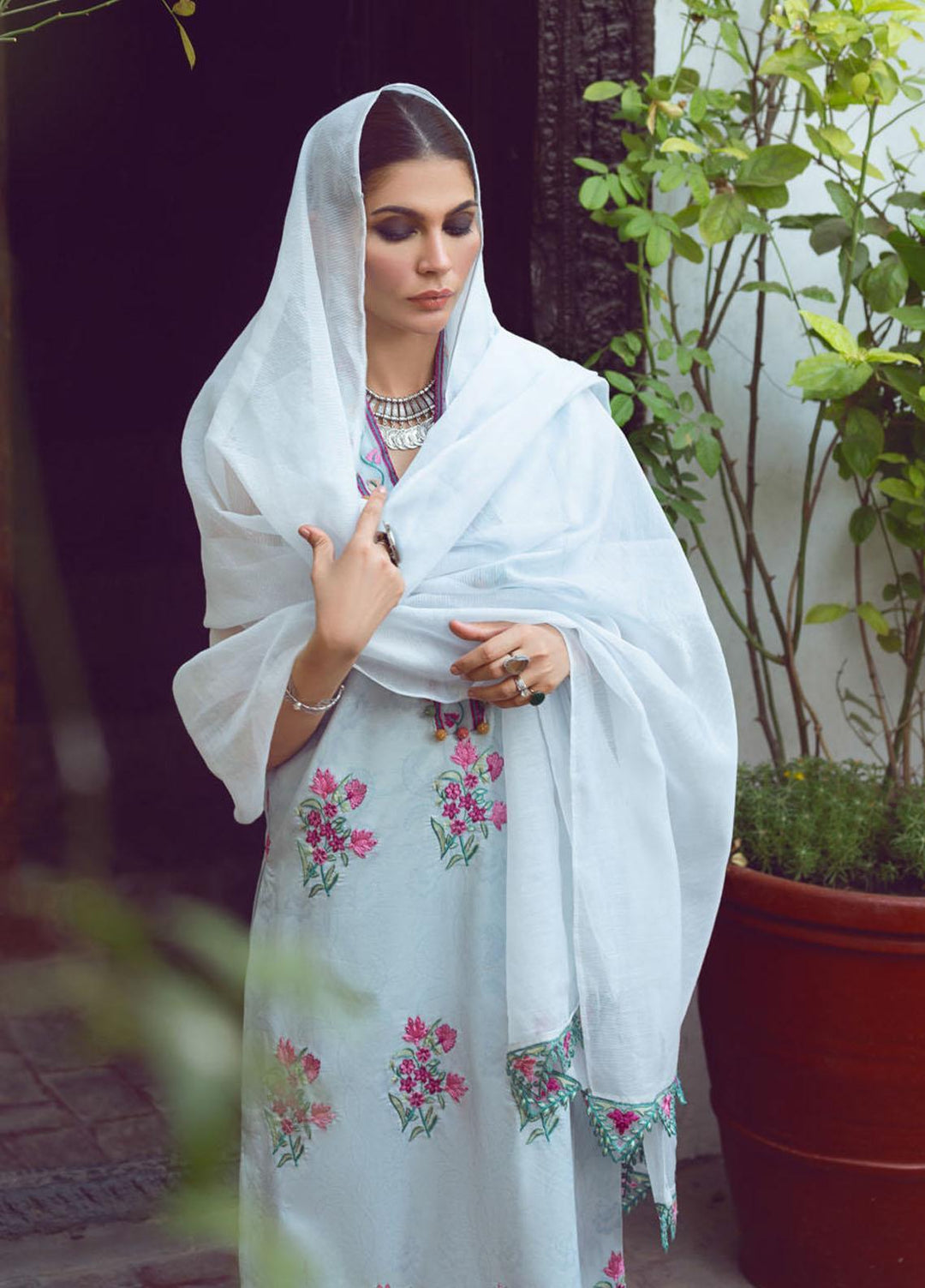 Kinaar by Shiza Hassan Embroidered Lawn Suits Unstitched 3 Piece SH21KN ELNAZ - Luxury Collection
