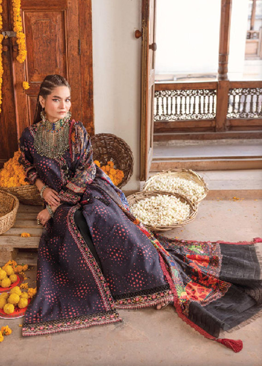 Kinaar by Shiza Hassan Embroidered Lawn Suits Unstitched 3 Piece SH23K SHZ-08 Rang Rasiya - Summer Collection