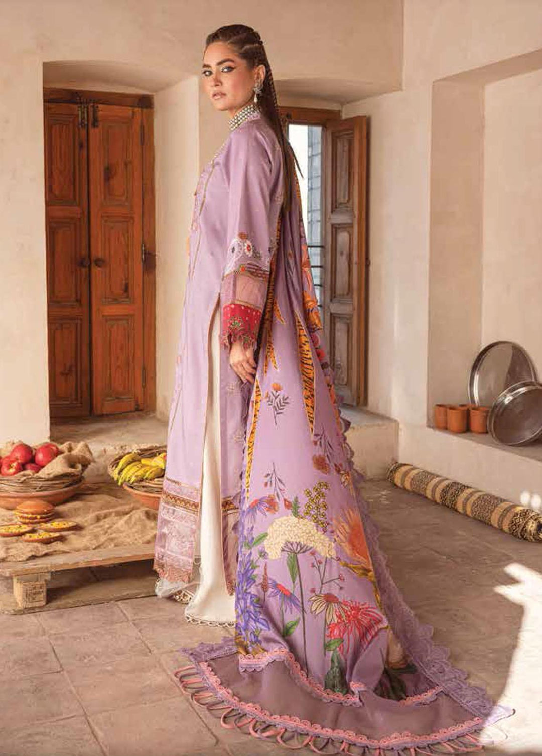 Kinaar by Shiza Hassan Embroidered Lawn Suits Unstitched 3 Piece SH23K SHZ-09 Kaasni - Summer Collection