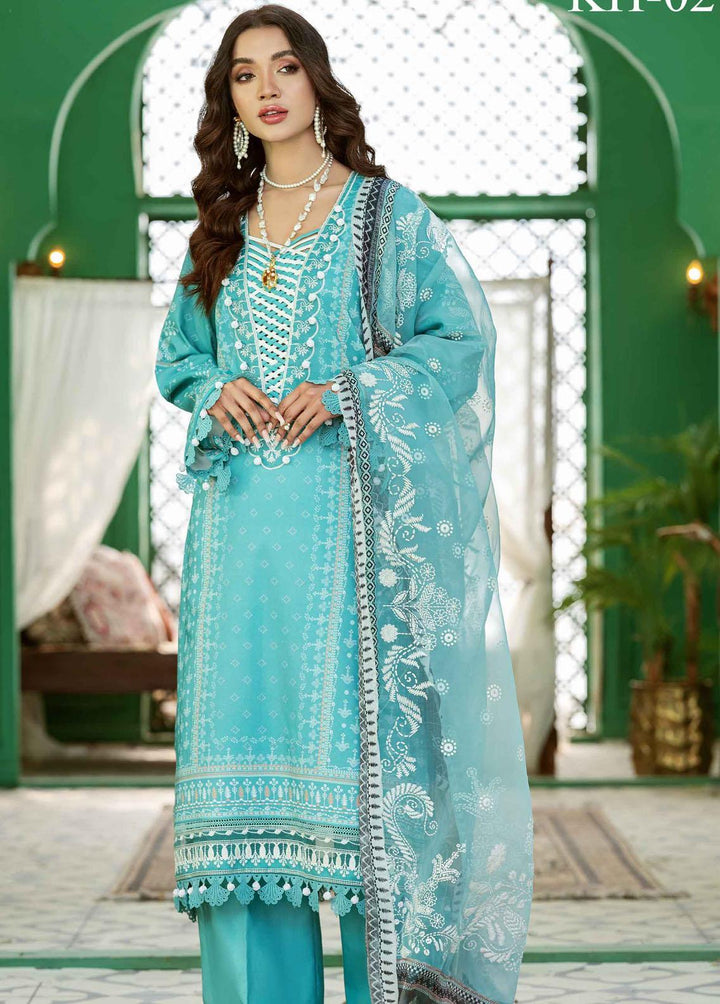 Kinaar Khwaab By Shiza Hassan Embroidered Lawn Suits Unstitched 3 Piece SH22KK KH-02 Kasak - Spring / Summer Collection