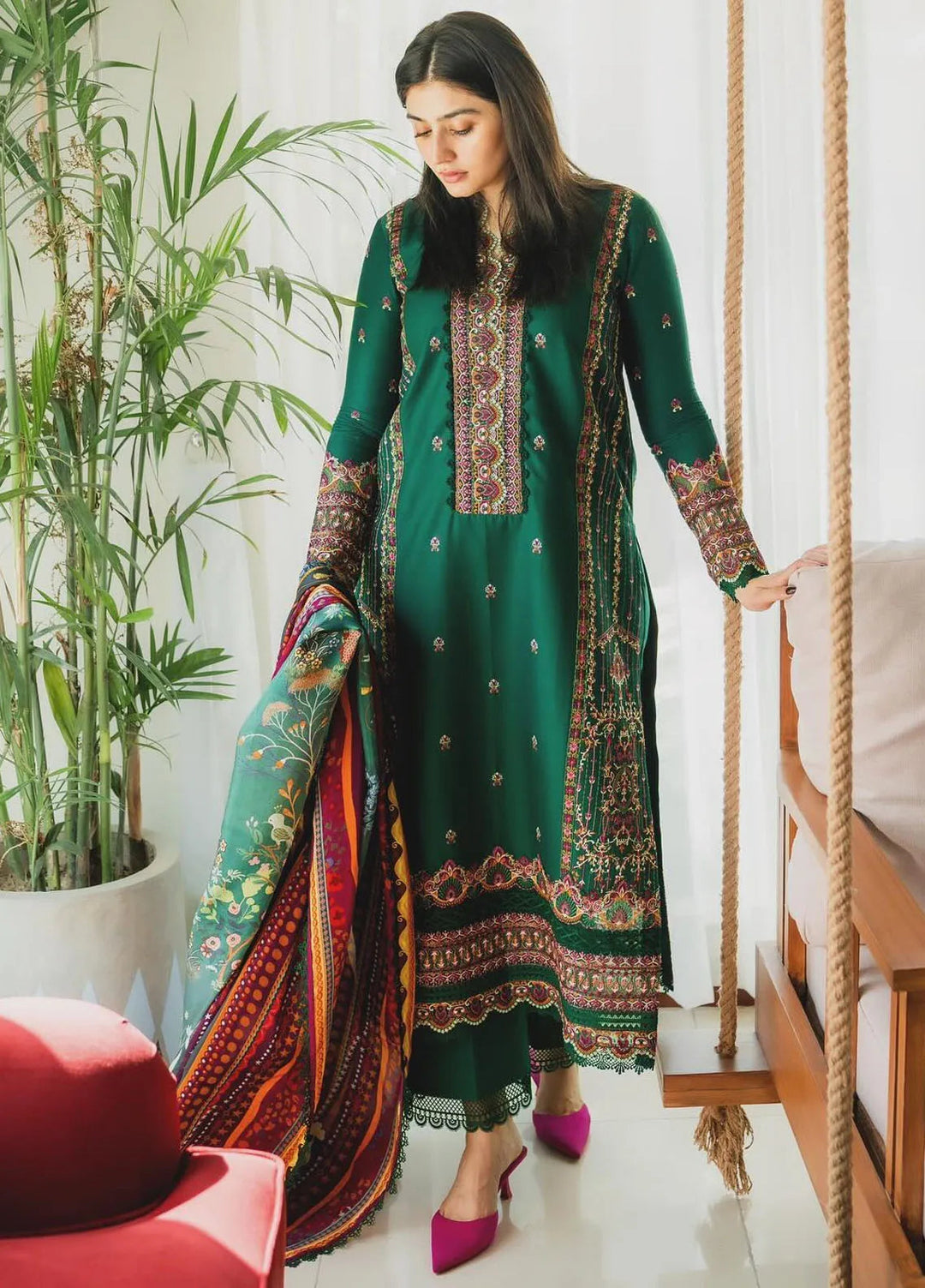 Mayal By Kanwal Malik Embroidered Lawn Suit Unstitched 3 Piece KM24L Zoha - Summer Collection