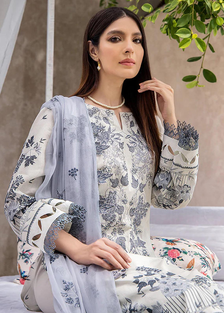 Koel By Humdum Embroidered Lawn Suits Unstitched 3 Piece HD23KL D-01 - Summer Collection