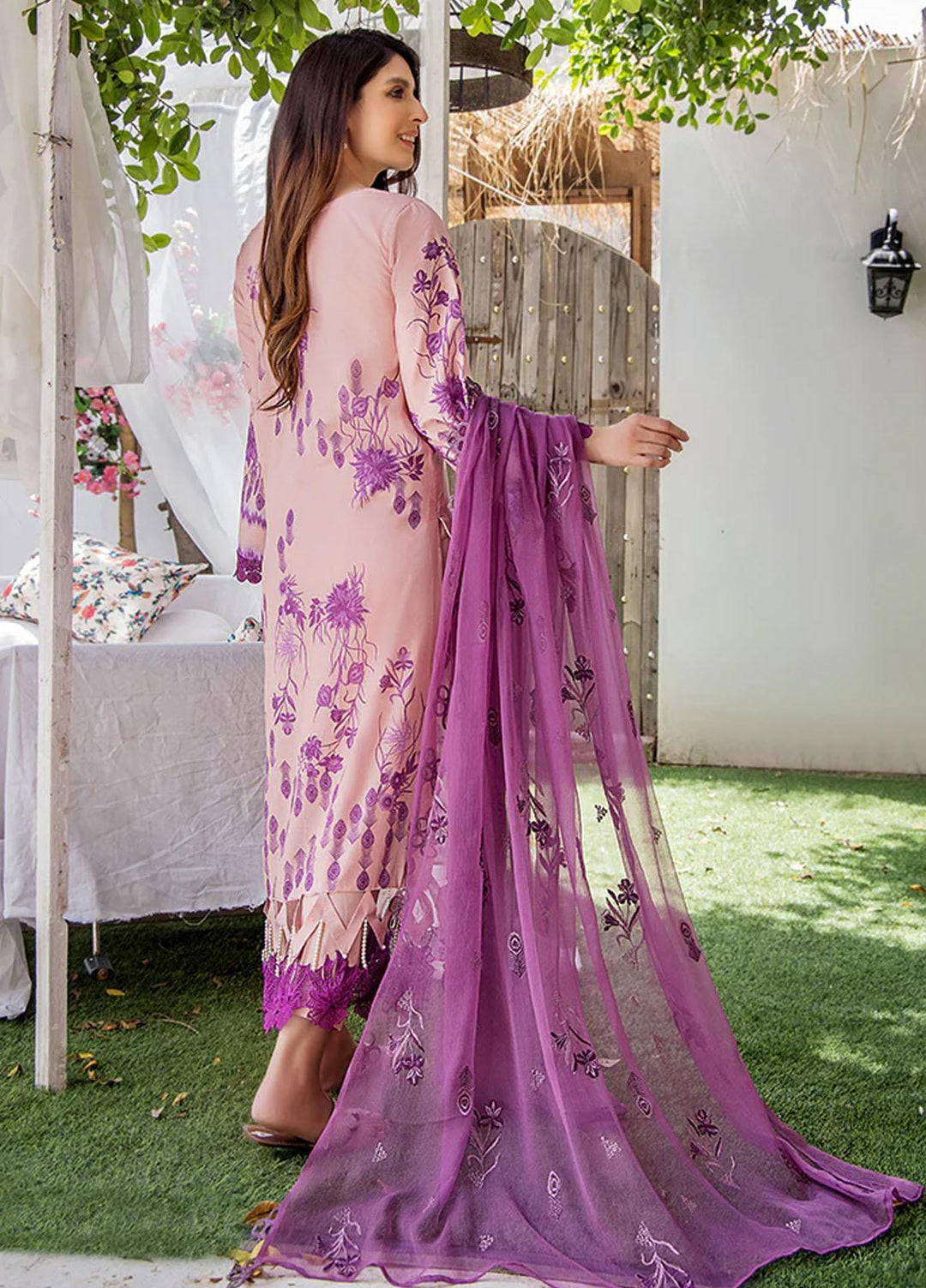 Koel By Humdum Embroidered Lawn Suits Unstitched 3 Piece HD23KL D-02 - Summer Collection