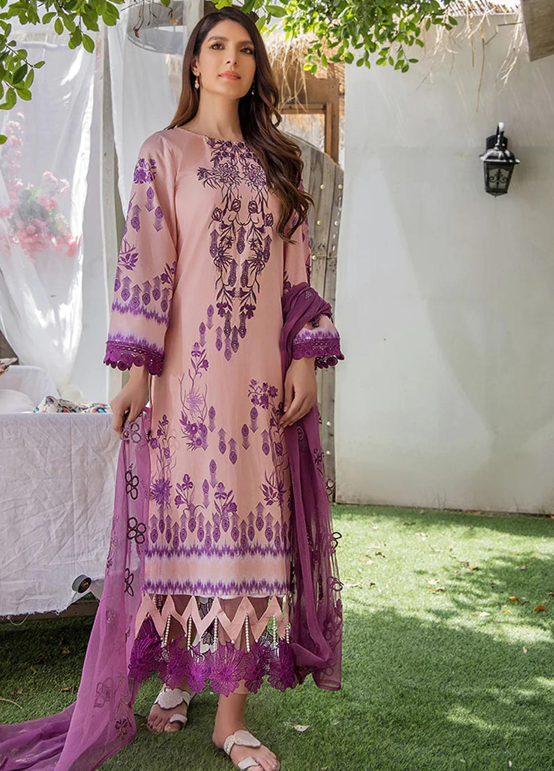 Koel By Humdum Embroidered Lawn Suits Unstitched 3 Piece HD23KL D-02 - Summer Collection