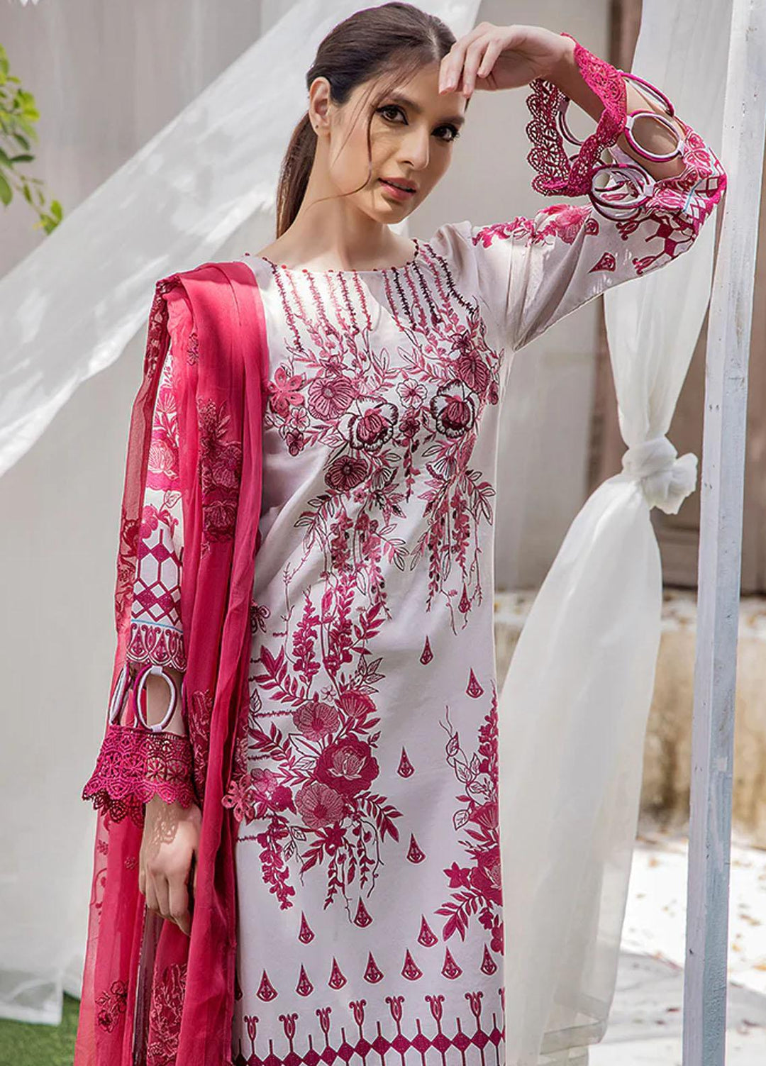 Koel By Humdum Embroidered Lawn Suits Unstitched 3 Piece HD23KL D-04 - Summer Collection