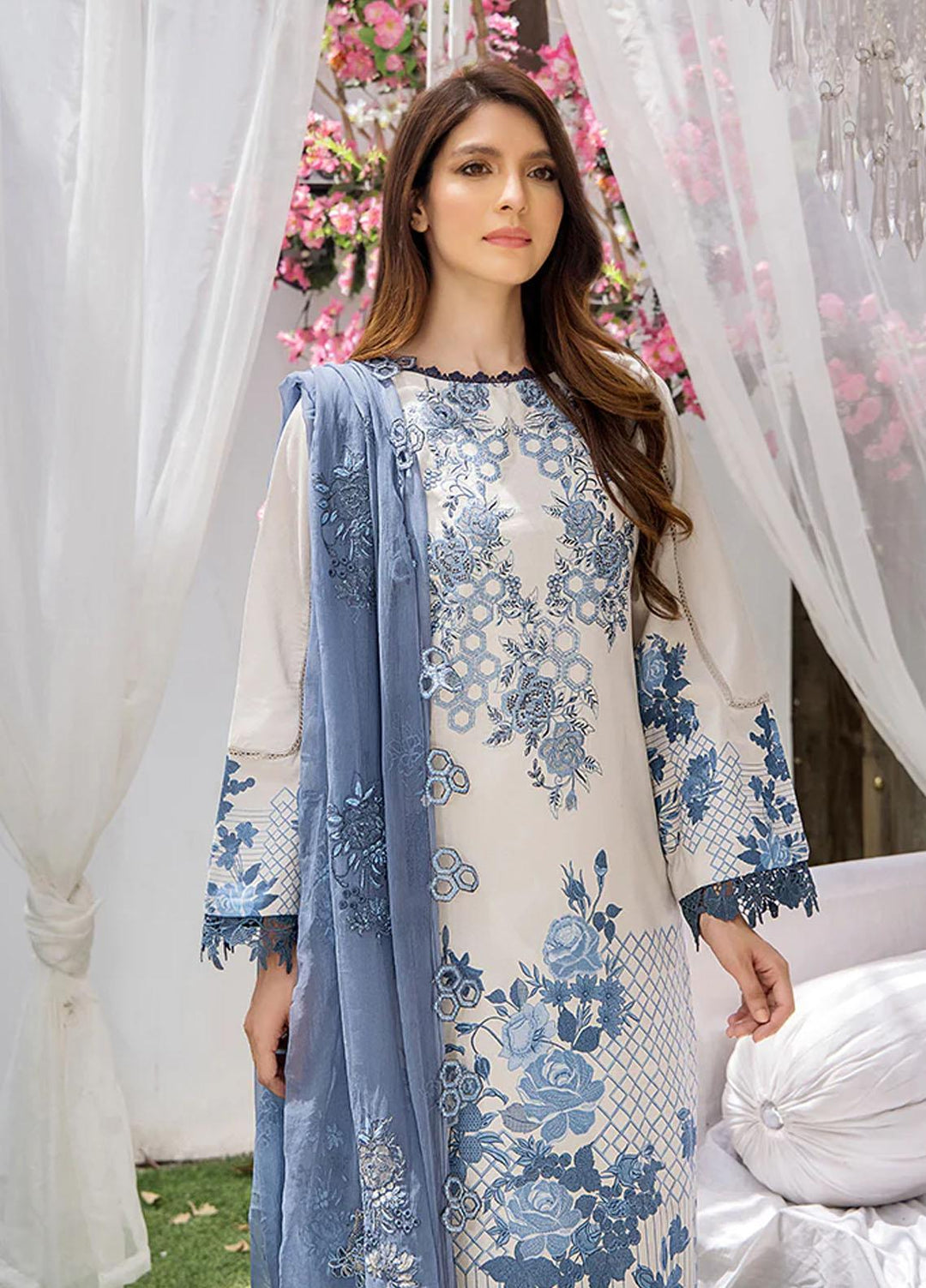 Koel By Humdum Embroidered Lawn Suits Unstitched 3 Piece HD23KL D-05 - Summer Collection