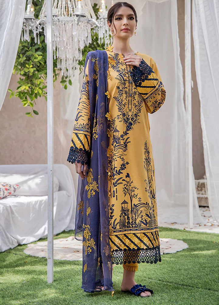 Koel By Humdum Embroidered Lawn Suits Unstitched 3 Piece HD23KL D-06 - Summer Collection