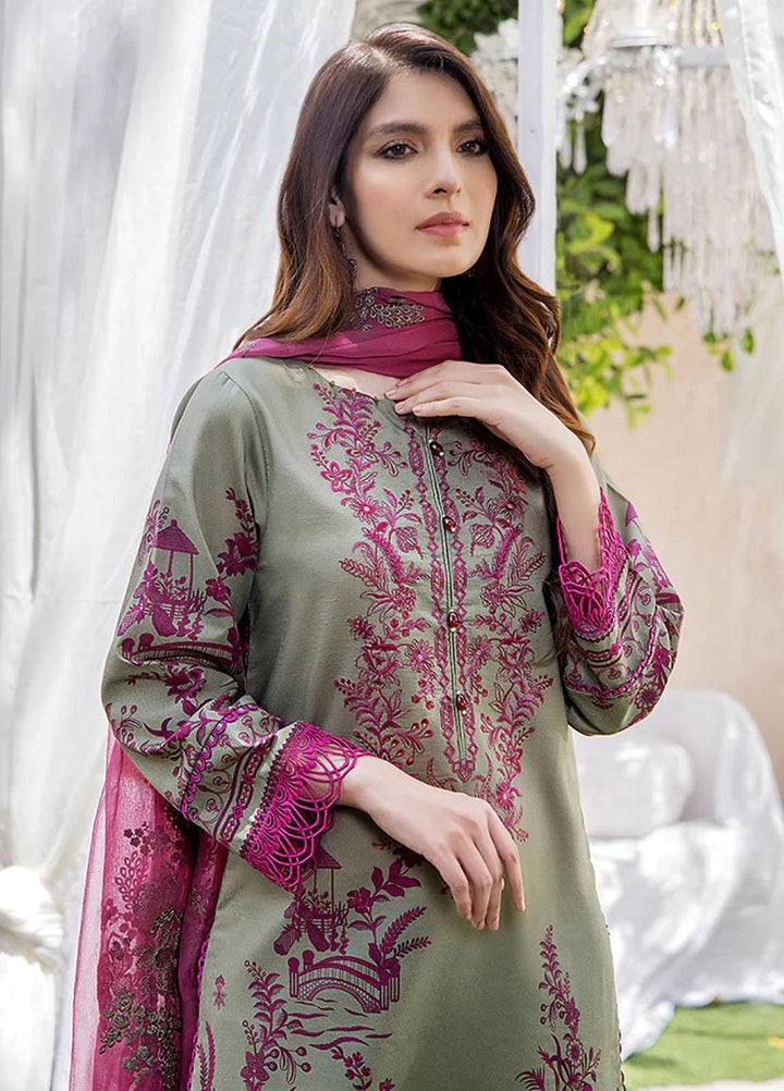 Koel By Humdum Embroidered Lawn Suits Unstitched 3 Piece HD23KL D-10 - Summer Collection