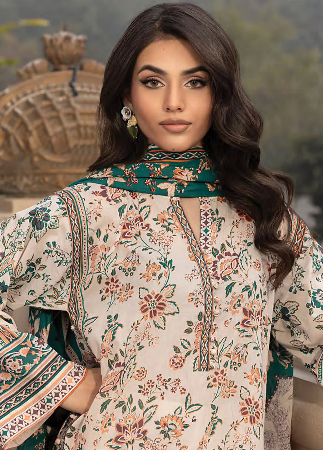 Komal by Lakhany Printed Lawn Suit Unstitched 3 Piece LSM25K LG-AR-0115 - Summer Collection