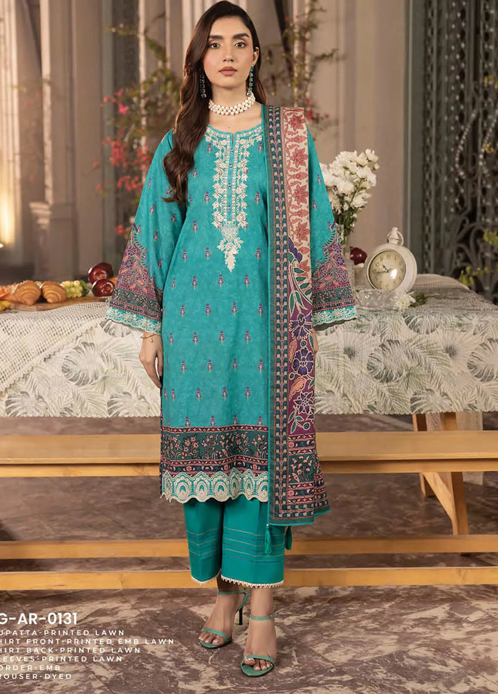 Komal by Lakhany Printed Lawn Suit Unstitched 3 Piece LSM25K LG-AR-0131 - Summer Collection