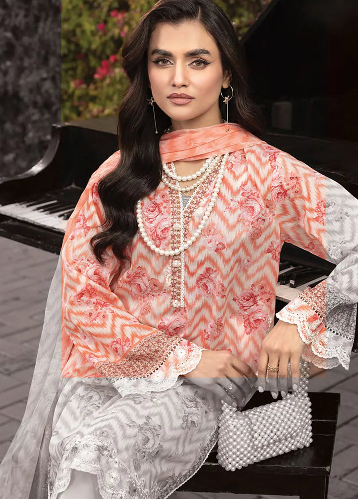 Komal by Lakhany Printed Lawn Suit Unstitched 3 Piece LSM25K LG-MM-0254 - Summer Collection