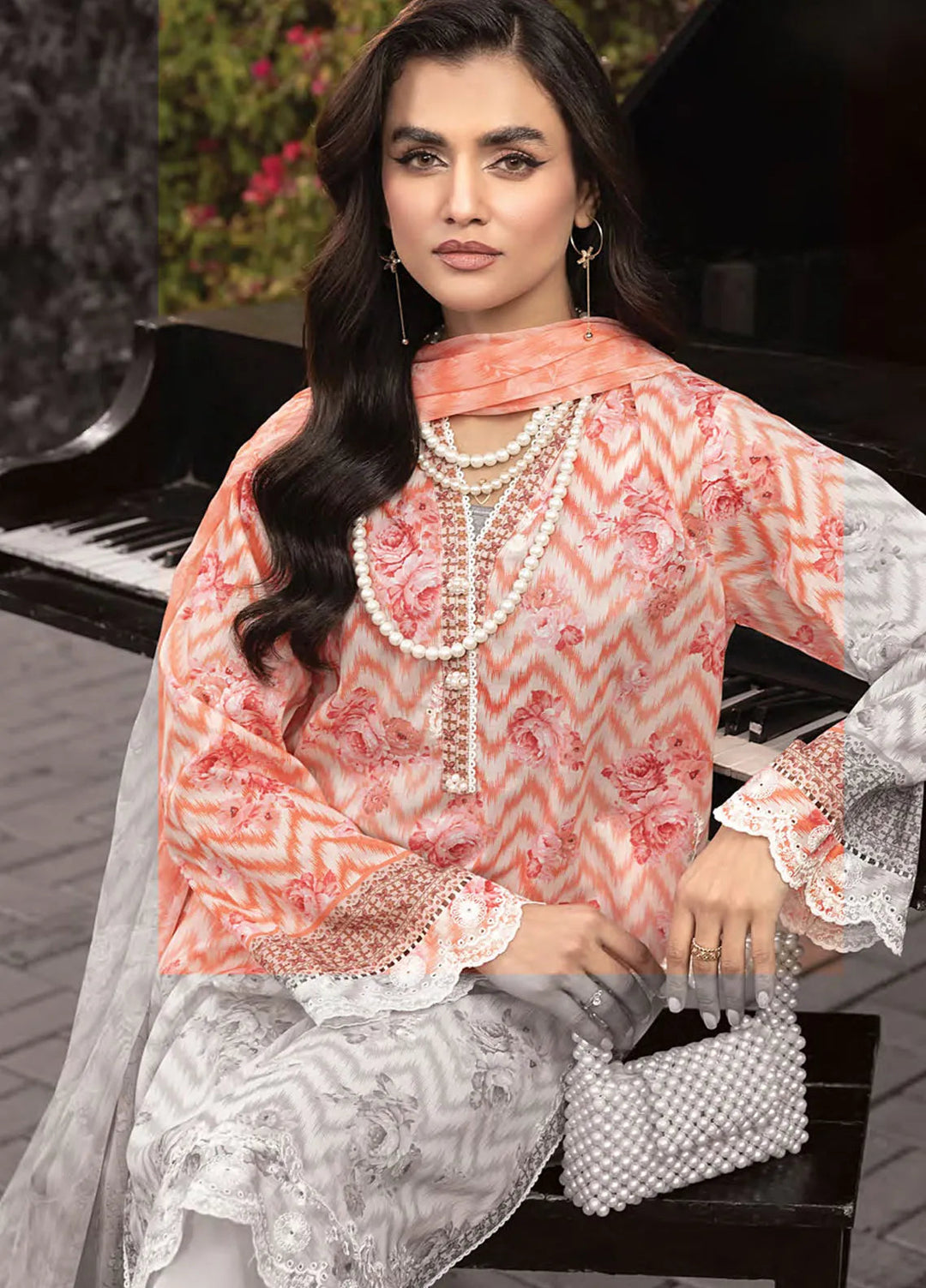 Komal by Lakhany Printed Lawn Suit Unstitched 3 Piece LSM25K LG-MM-0254 - Summer Collection