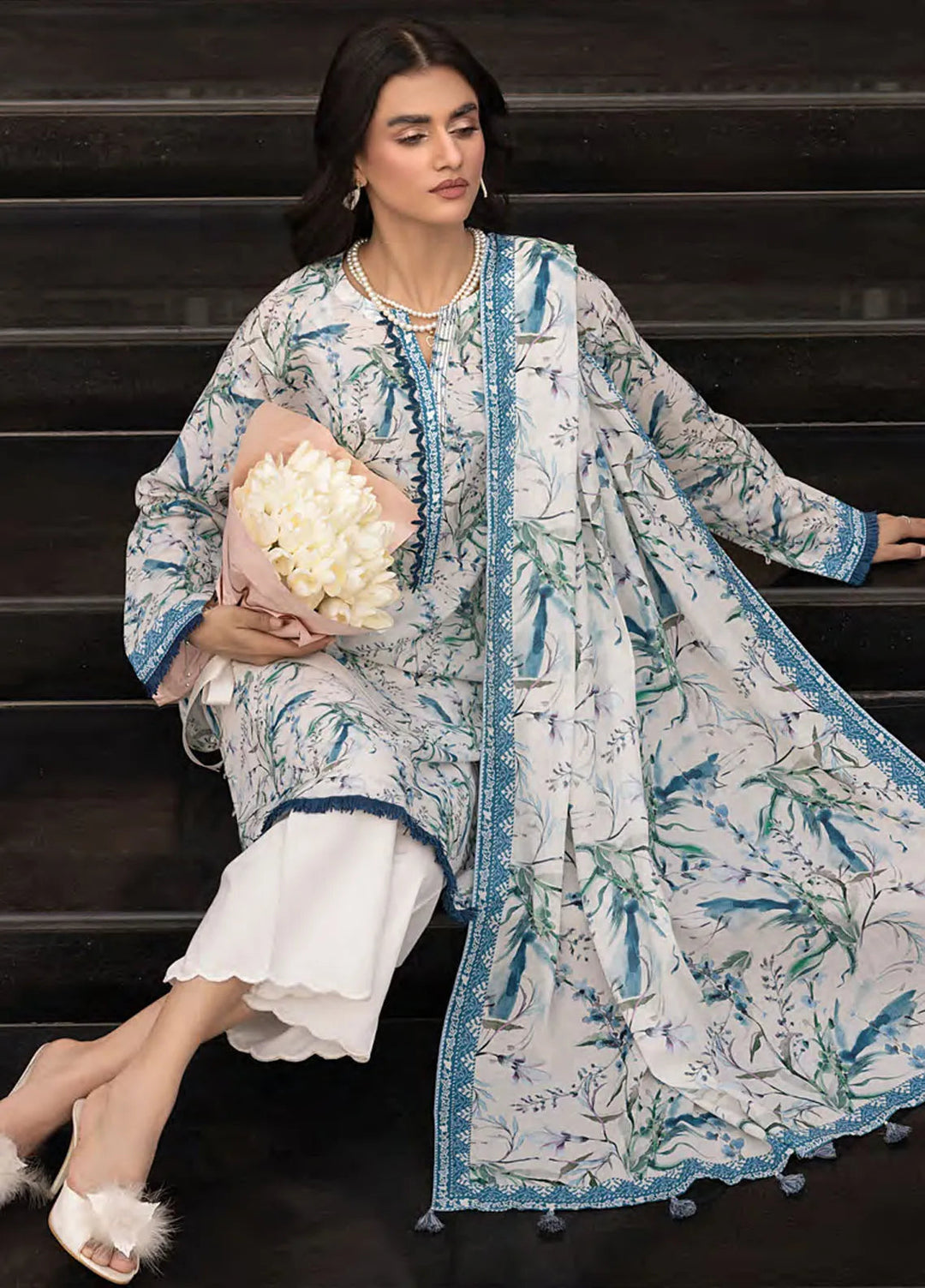 Komal by Lakhany Printed Lawn Suit Unstitched 3 Piece LSM25K LG-MM-0261 - Summer Collection