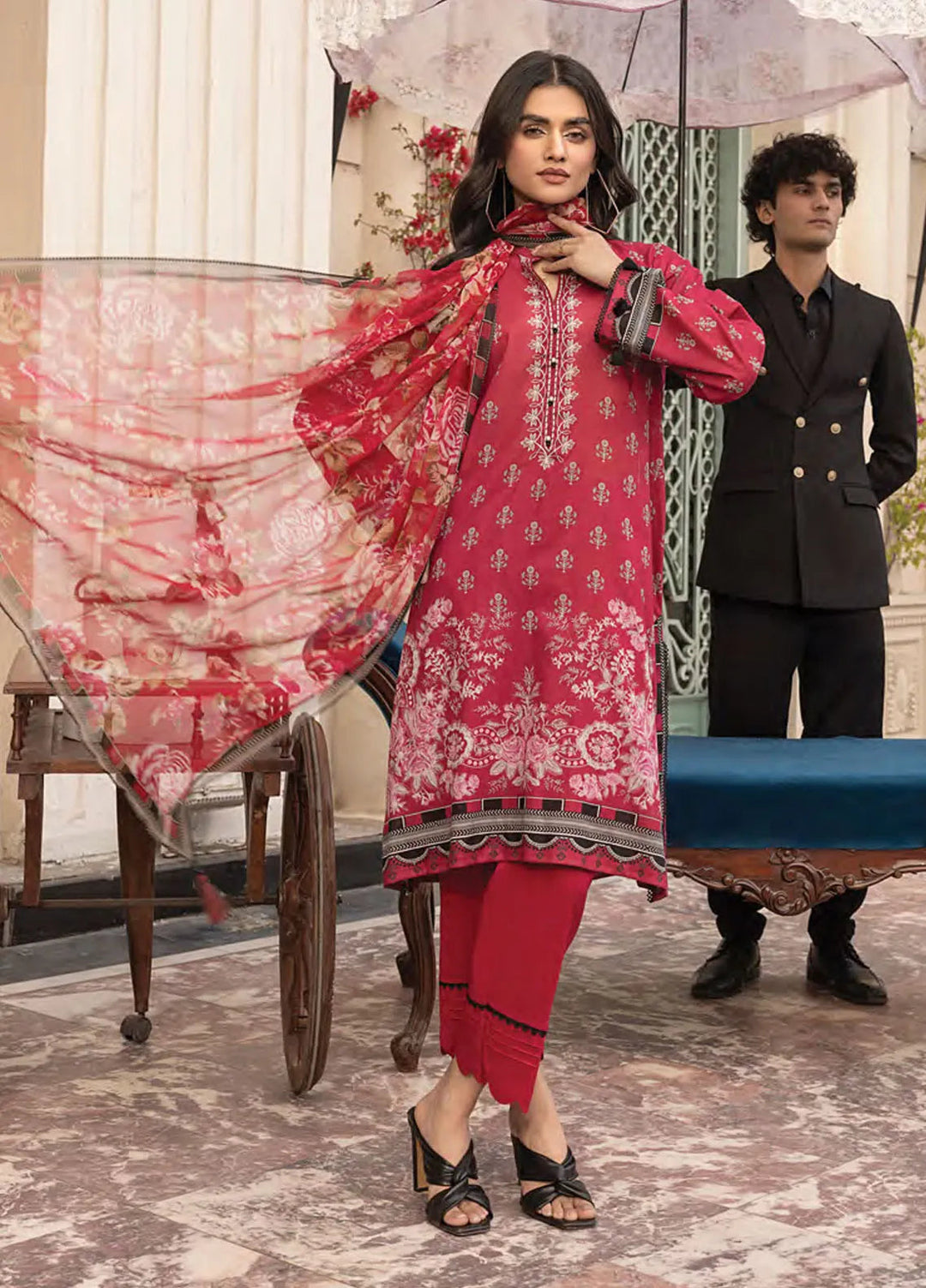 Komal by Lakhany Printed Lawn Suit Unstitched 3 Piece LSM25K LG-MM-0304 - Summer Collection