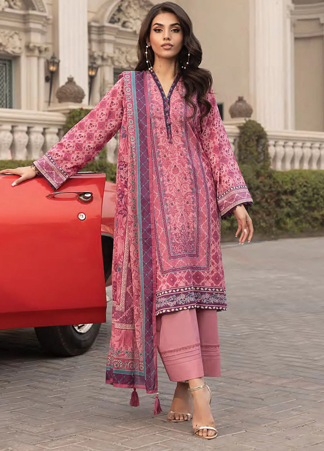 Komal by Lakhany Printed Lawn Suit Unstitched 3 Piece LSM25K LG-RL-0166 - Summer Collection