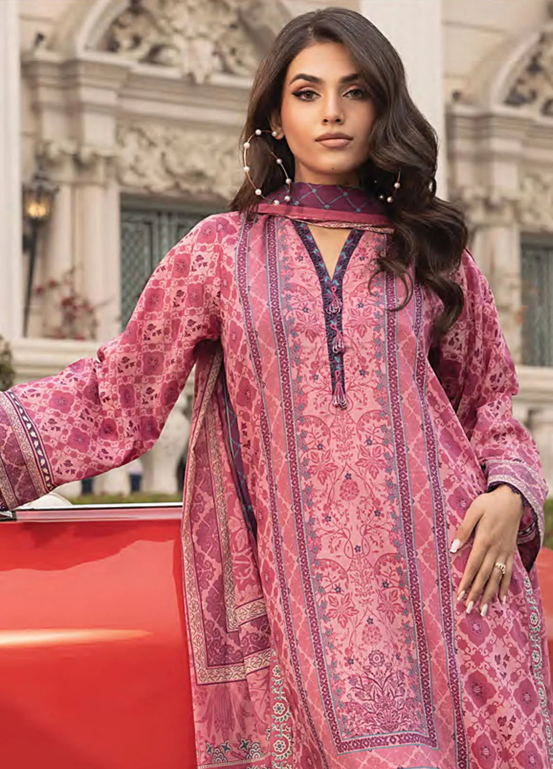 Komal by Lakhany Printed Lawn Suit Unstitched 3 Piece LSM25K LG-RL-0166 - Summer Collection