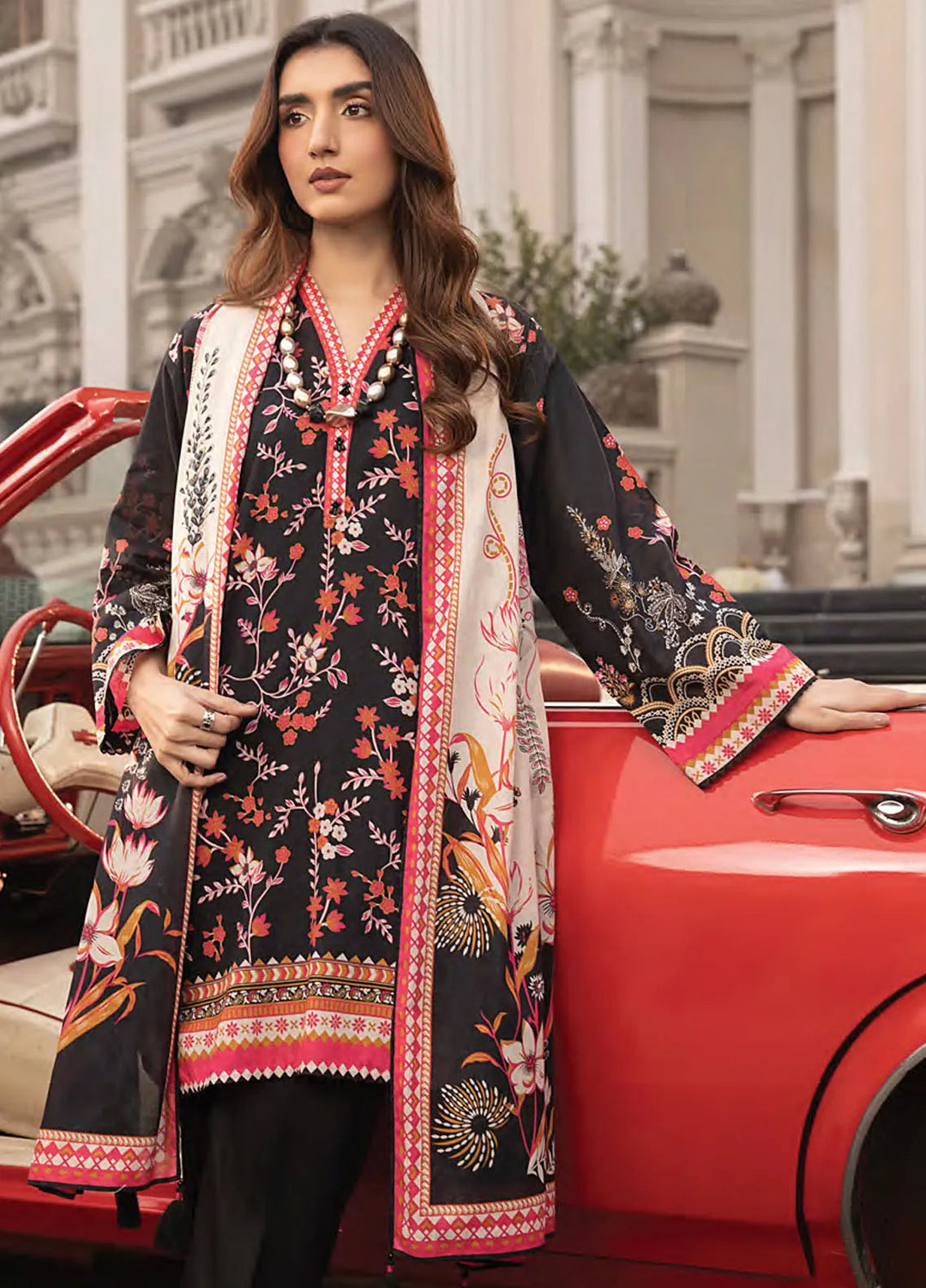 Komal by Lakhany Printed Lawn Suit Unstitched 3 Piece LSM25K LG-RL-0167 - Summer Collection