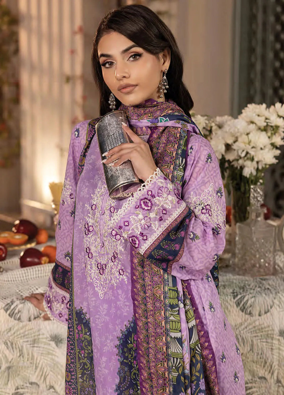 Komal by Lakhany Printed Lawn Suit Unstitched 3 Piece LSM25K LG-RL-0179 - Summer Collection