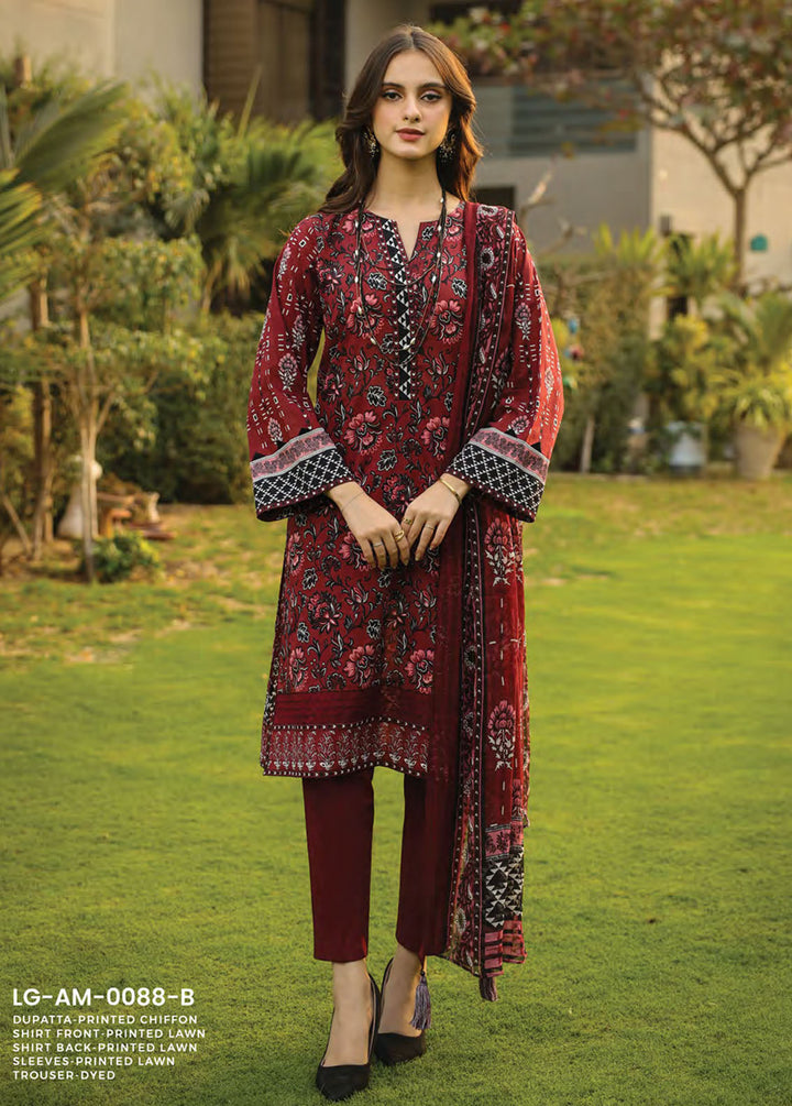 Komal Prints By Lakhany Printed Lawn Suits Unstitched 3 Piece LSM24KP LG-AM-0088-B - Summer Collection