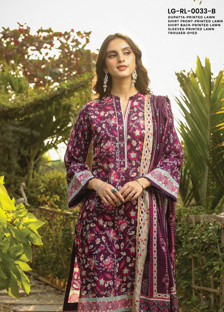 Komal Prints By Lakhany Printed Lawn Suits Unstitched 3 Piece LSM24KP LG-RL-0033-B - Summer Collection