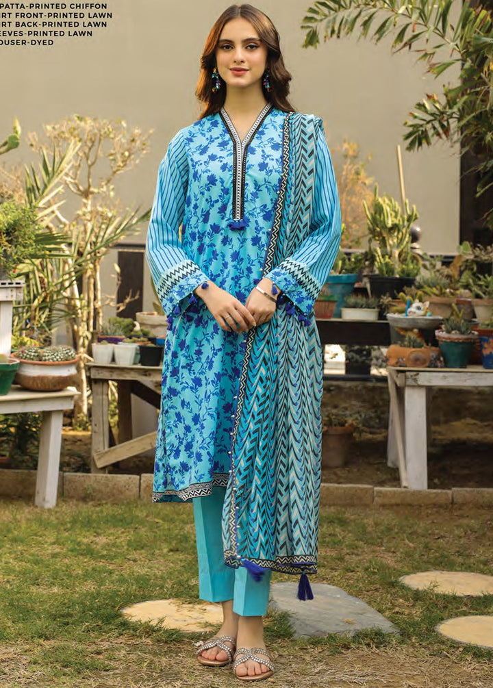Komal Prints By Lakhany Printed Lawn Suits Unstitched 3 Piece LSM24KP LG-SR-0147-B - Summer Collection
