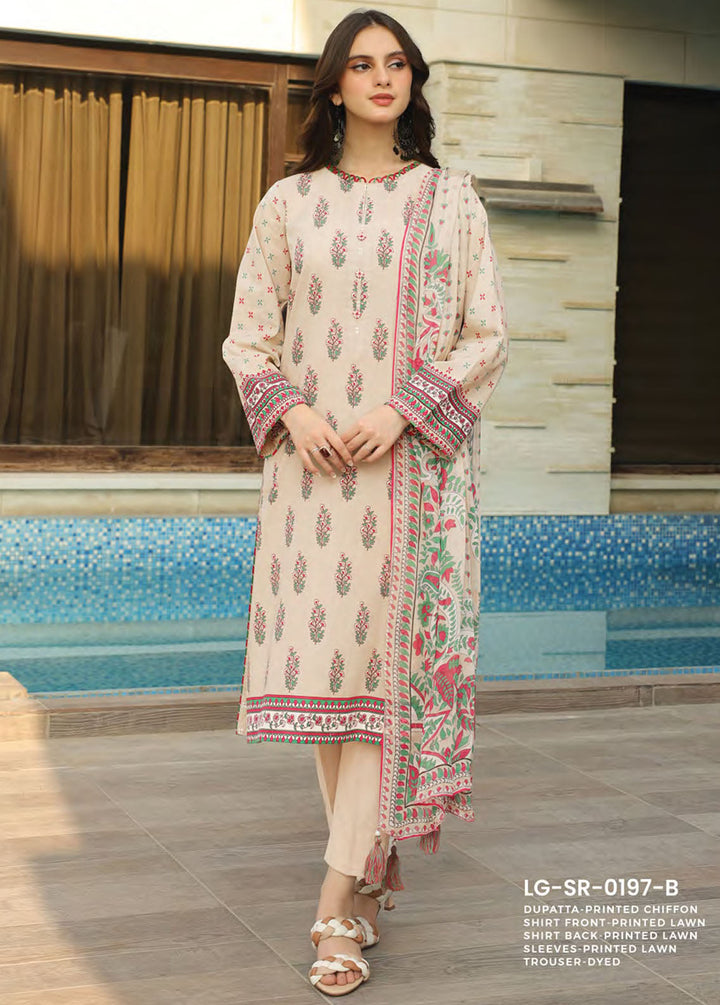Komal Prints By Lakhany Printed Lawn Suits Unstitched 3 Piece LSM24KP LG-SR-0197-B - Summer Collection